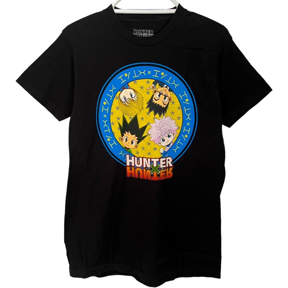 HUNTER X HUNTER ANIME TEE CARTOON BLACK GRAPHIC T SHIRT LOGO Men's Size MEDIUM